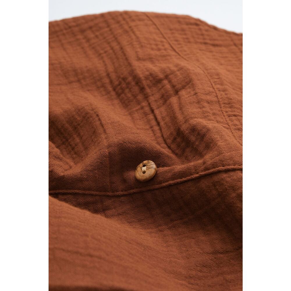 Organic Cotton Baby Overalls Brown 3-6M GOTS Certified Romper - Picture 9 of 10